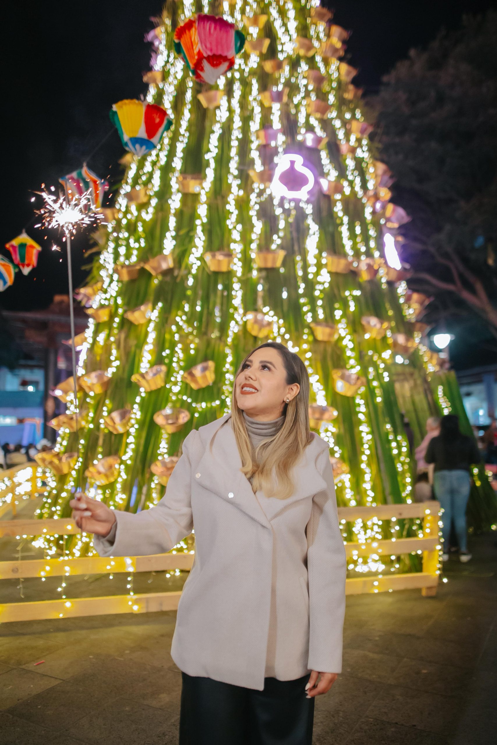 Santa Clara del Cobre vive una noche llena de luz y tradición con el encendido del árbol navideño: Dayana Pérez